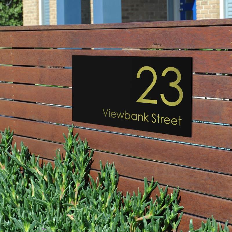Black Custom House Sign Extra Large - Gold Decal