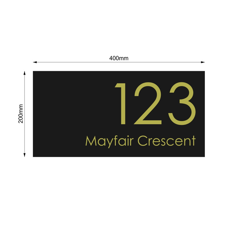 Black Custom House Sign Large - Gold Decal
