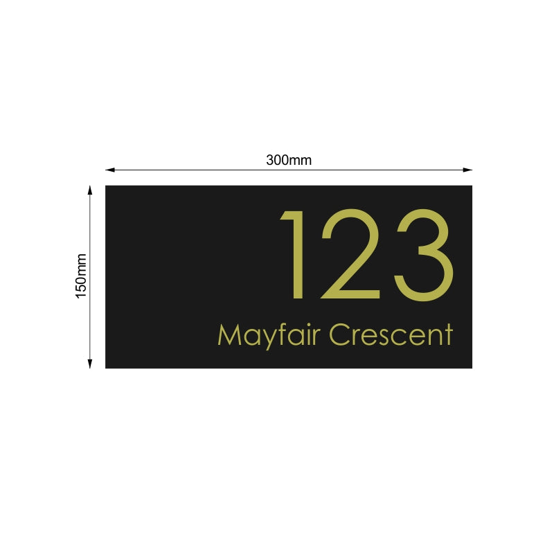 Black Custom House Sign Medium - Gold Decal