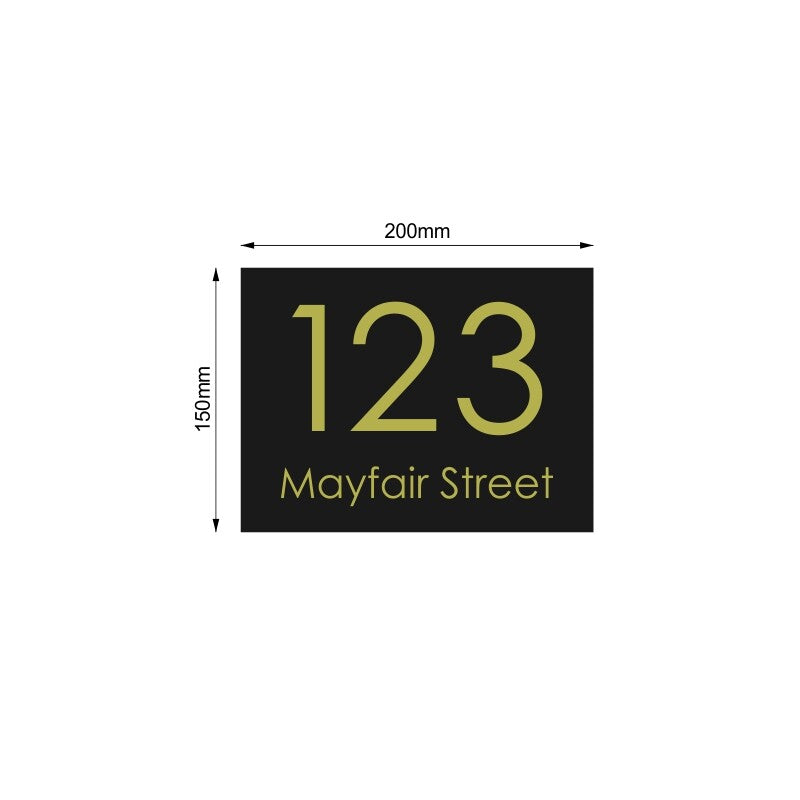 Black Custom House Sign Small - Gold Decal