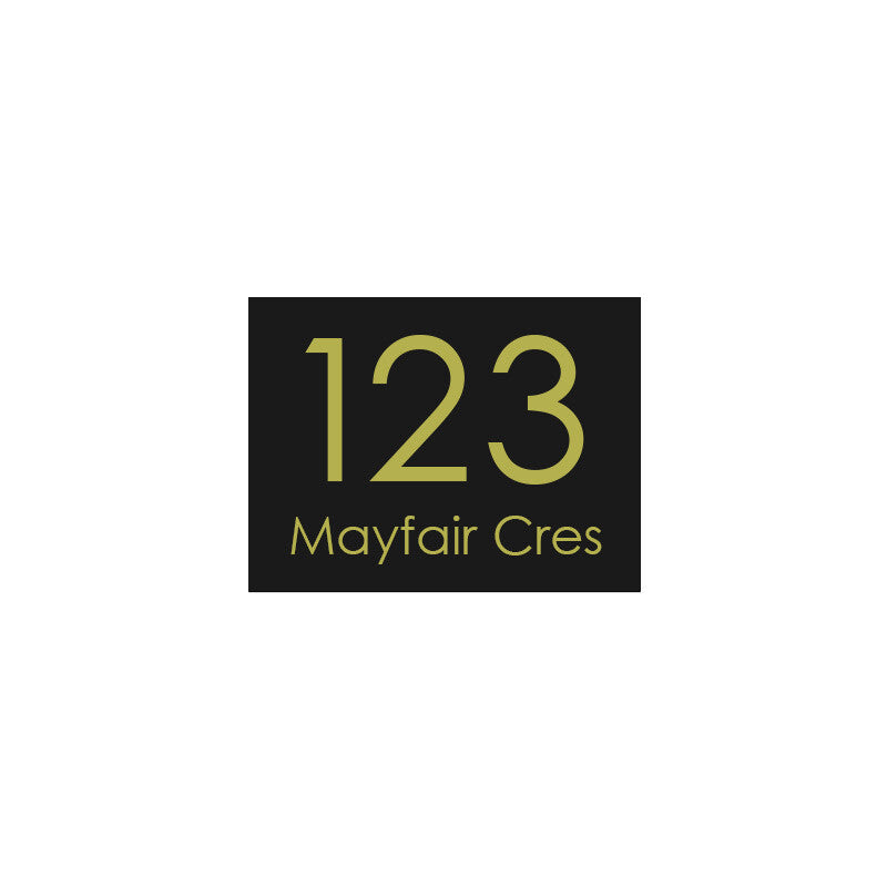 Black Custom House Sign Small - Gold Decal