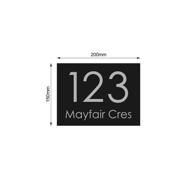 Black Custom House Sign Small - Silver Decal