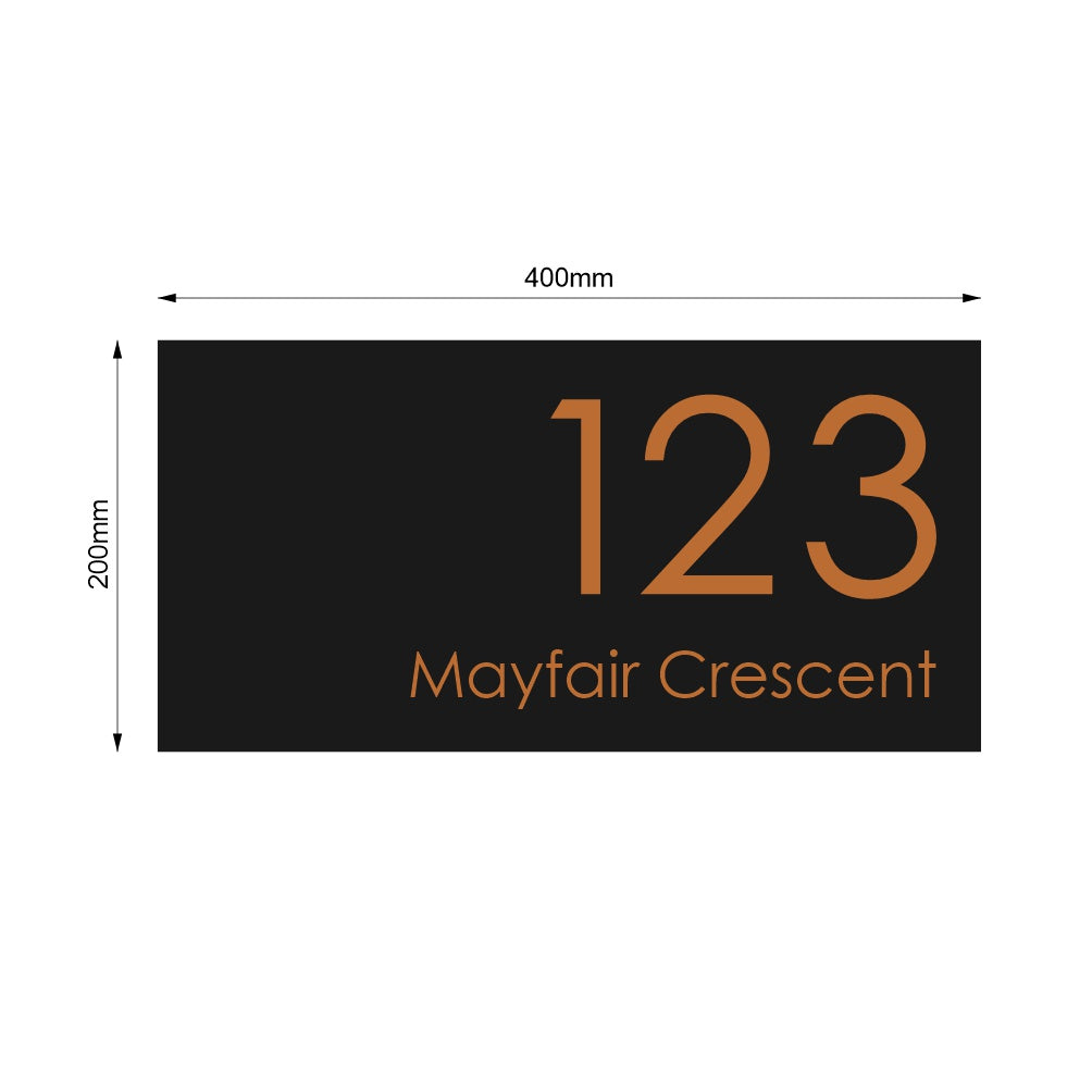 Black Custom House Sign Large - Copper Decal