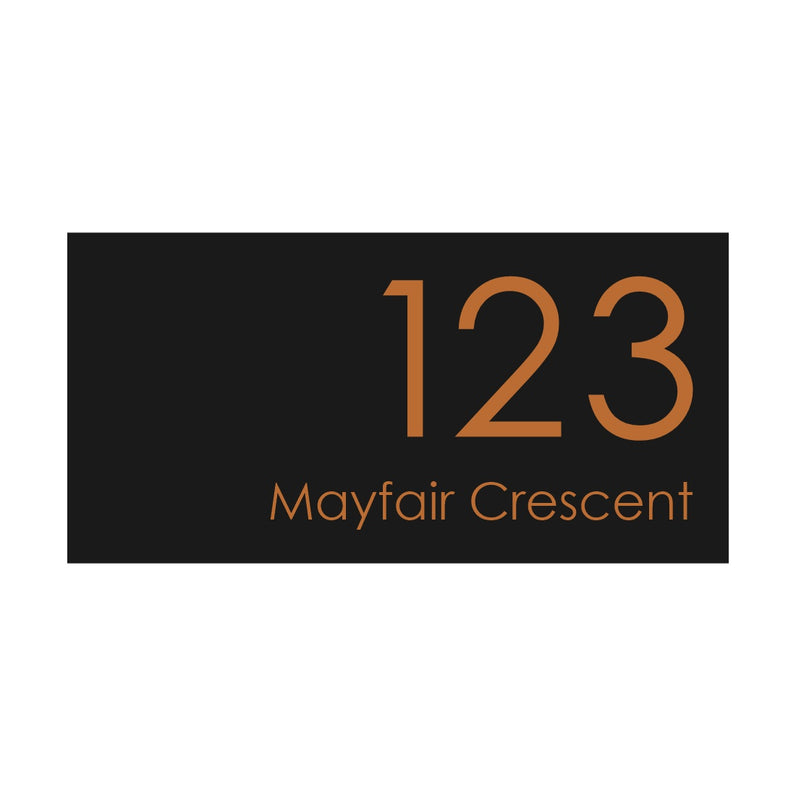 Black Custom House Sign Large - Copper Decal
