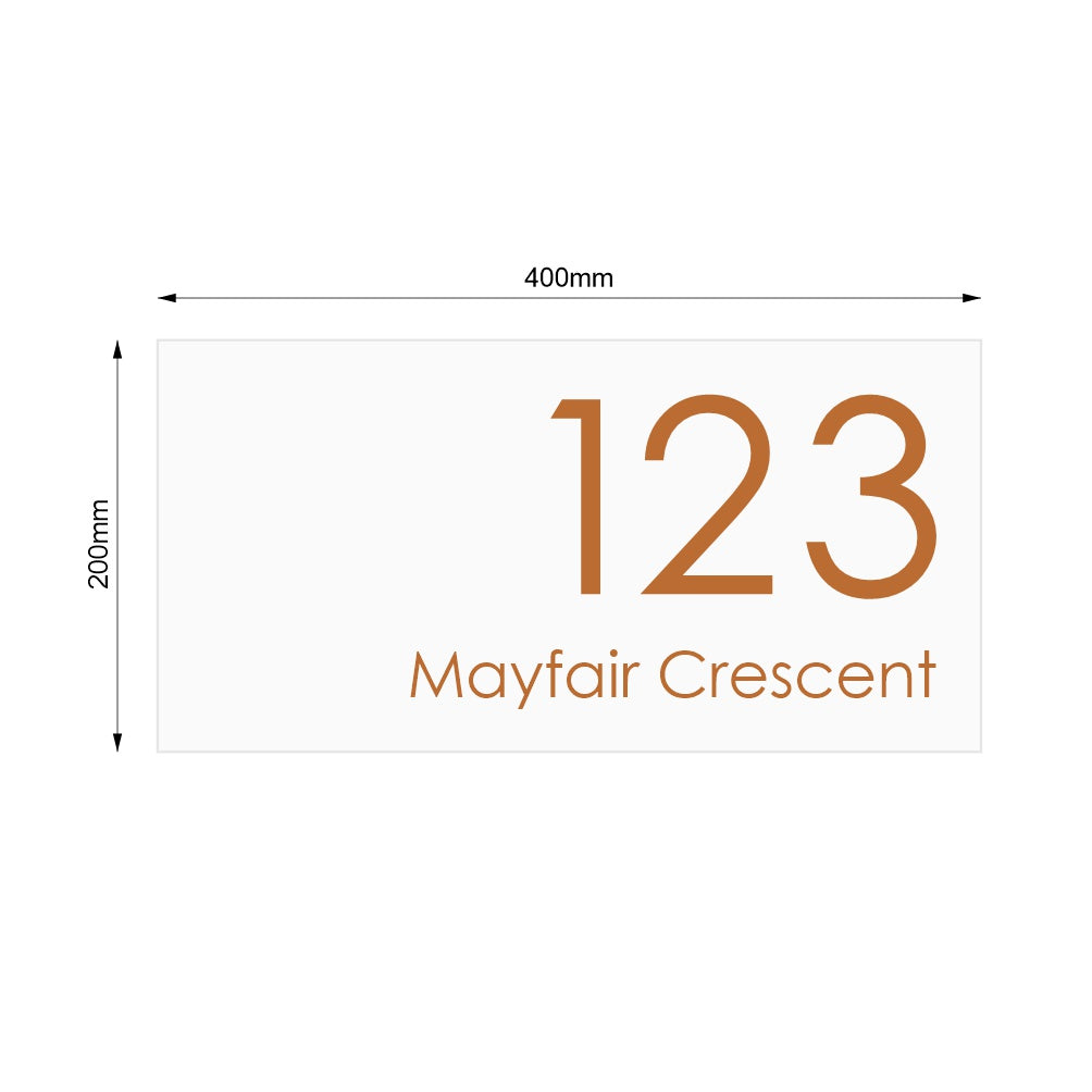 White Custom House Sign Large - Copper Decal