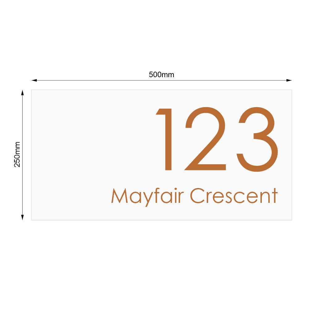 White Custom House Sign Extra Large - Copper Decal