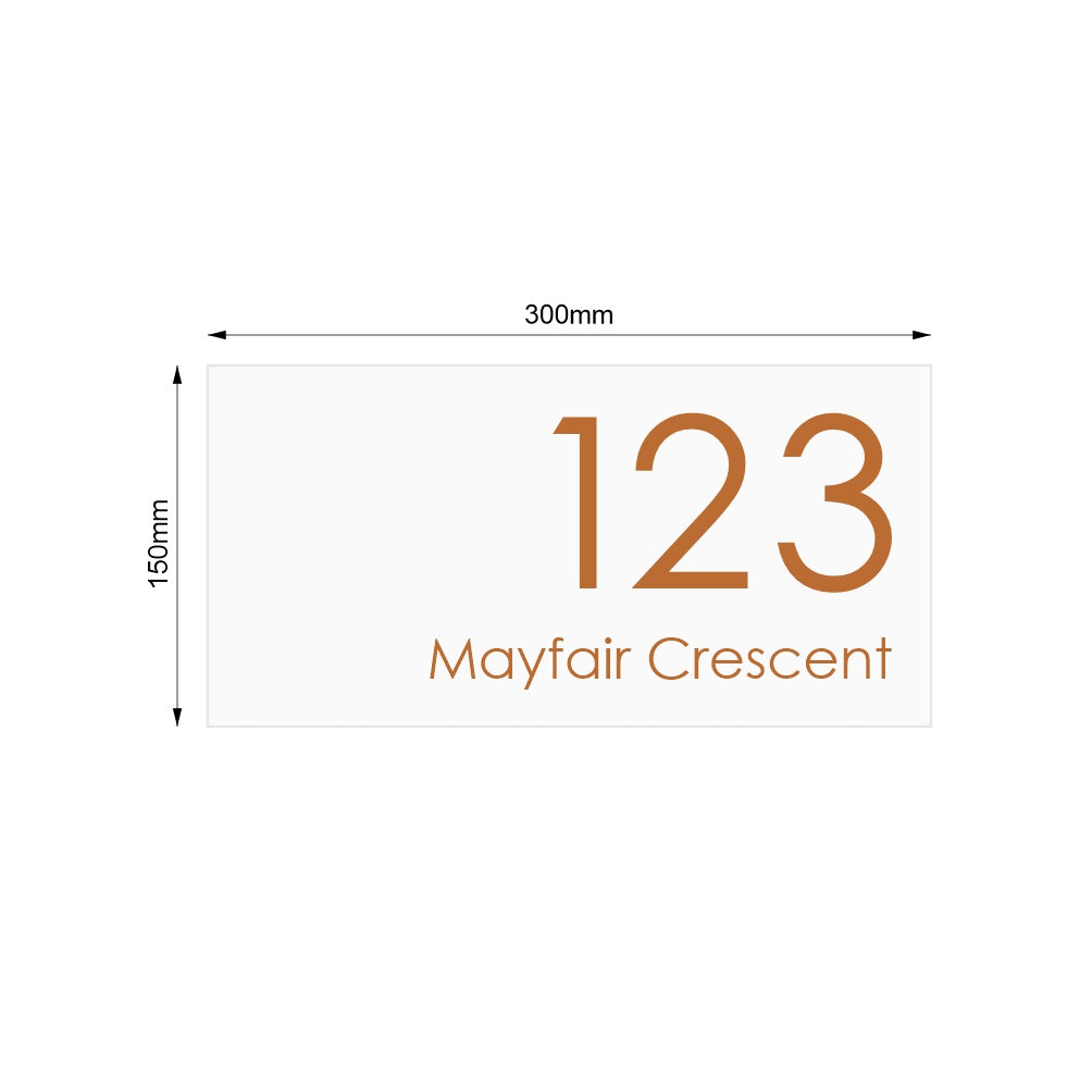 White Custom House Sign Medium - Copper Decal