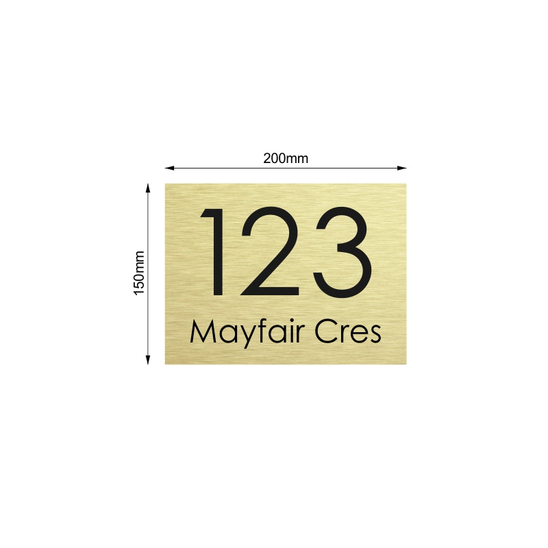 Gold Custom House Sign Small - Black Decal