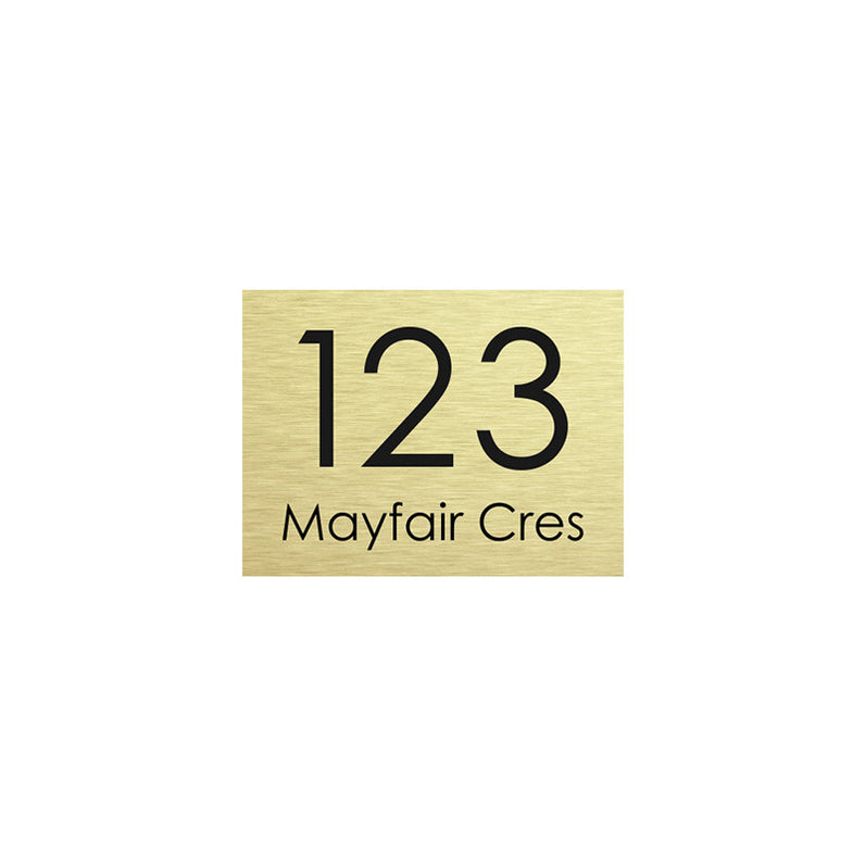 Gold Custom House Sign Small - Black Decal