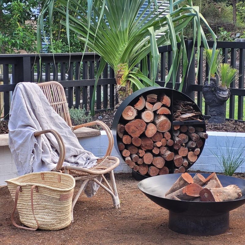 Round Firewood Storage - Black
