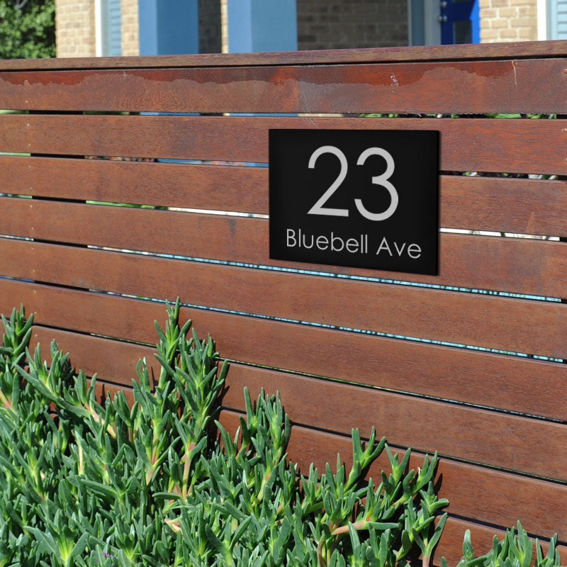 Black Custom House Sign Small - Silver Decal