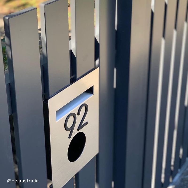 Soho Fence/Brick Letterbox - Stainless Steel/Black