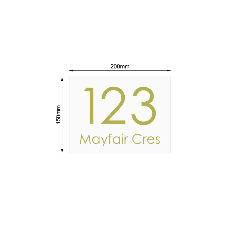 White Custom House Sign Small - Gold Decal