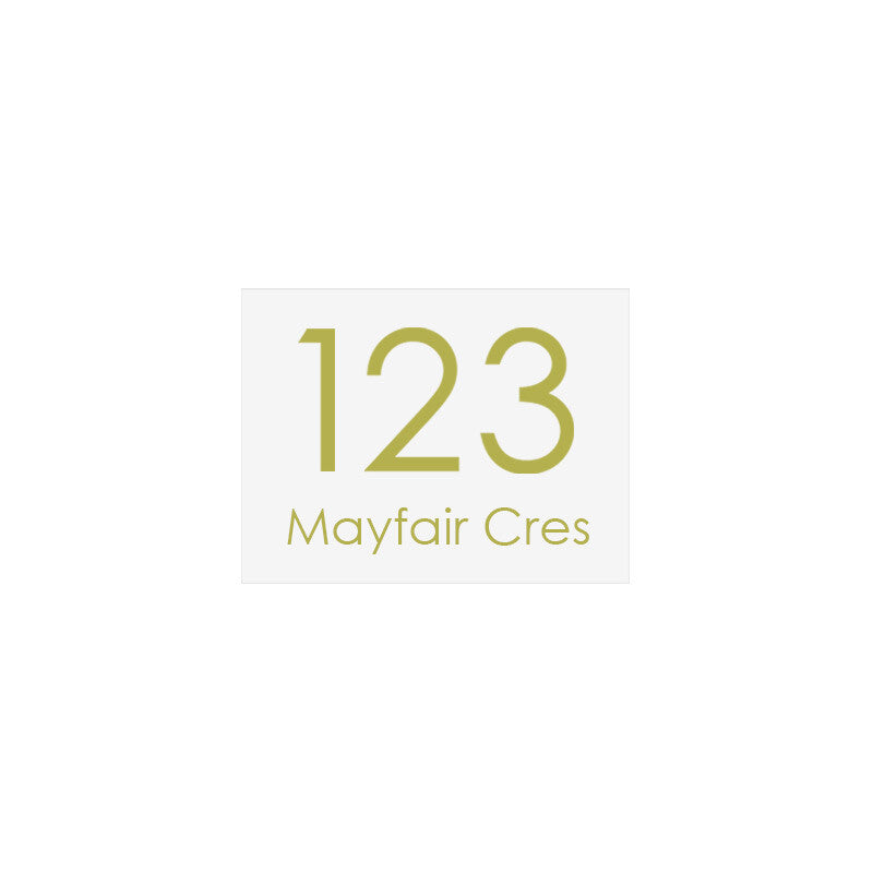 White Custom House Sign Small - Gold Decal