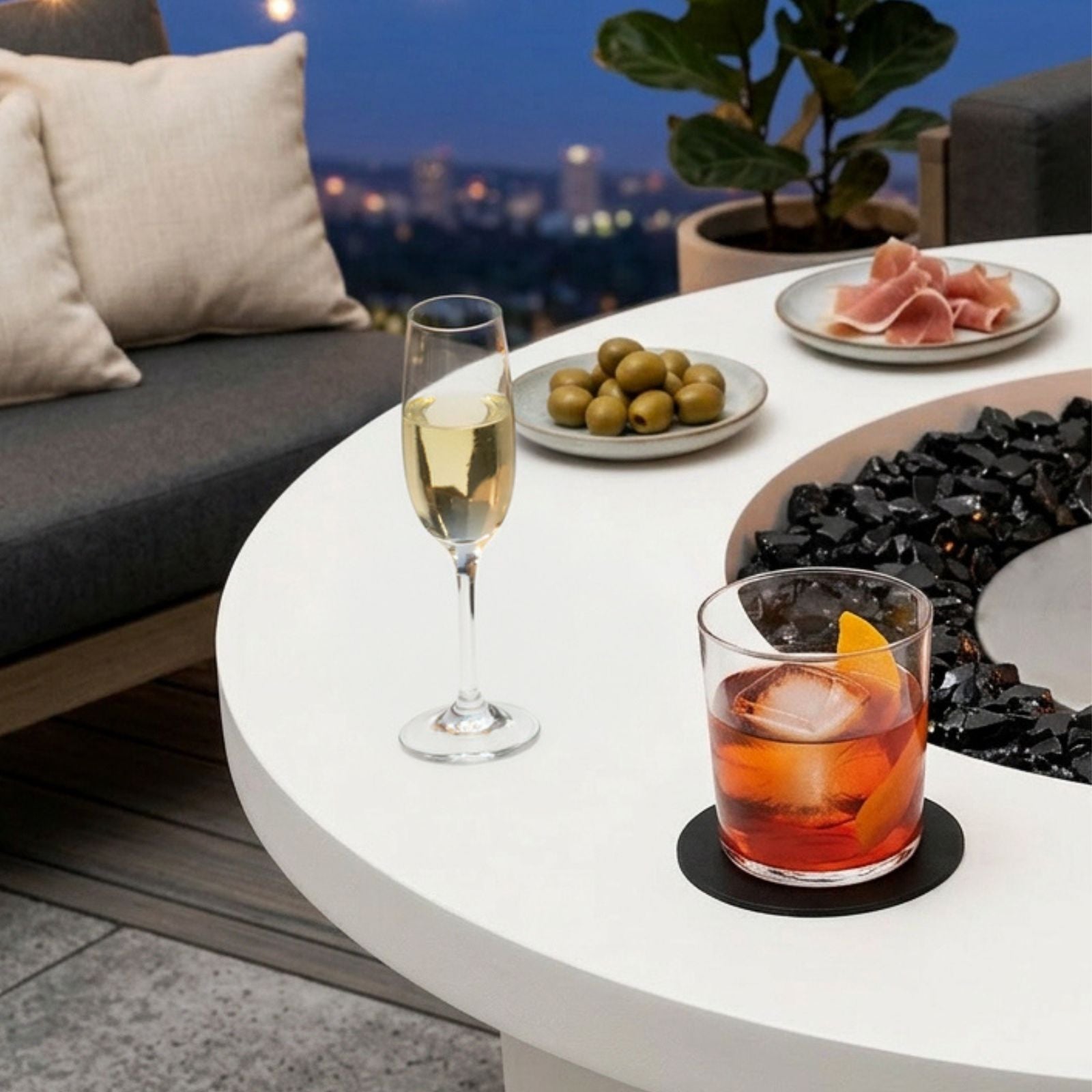 Mimosa 40 Fire Pit Table - Bone