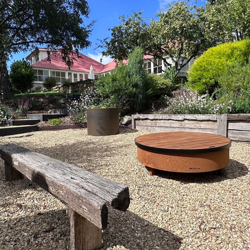 Fire Pit Timber Table 100