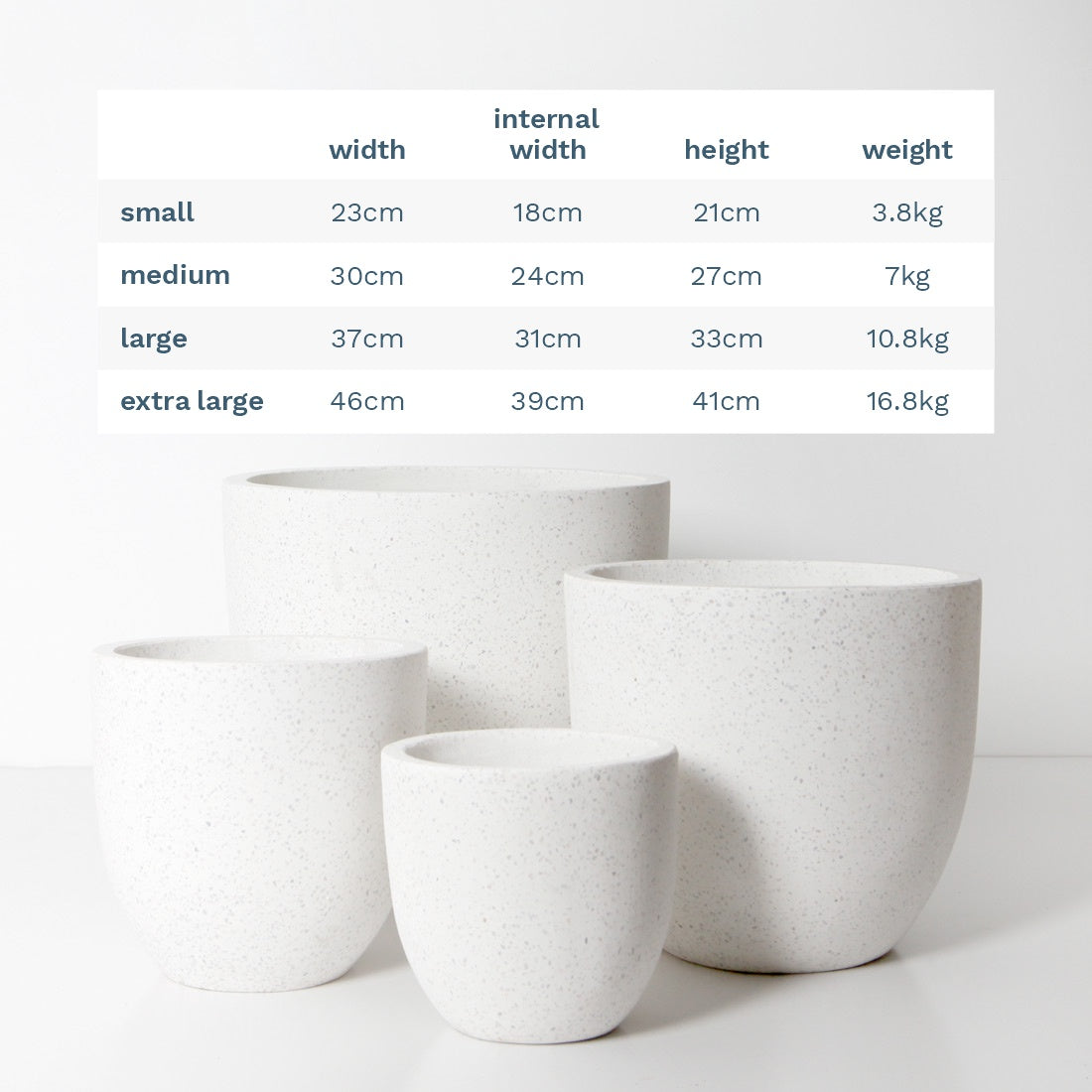 Rio Plant Pot - White Terrazzo