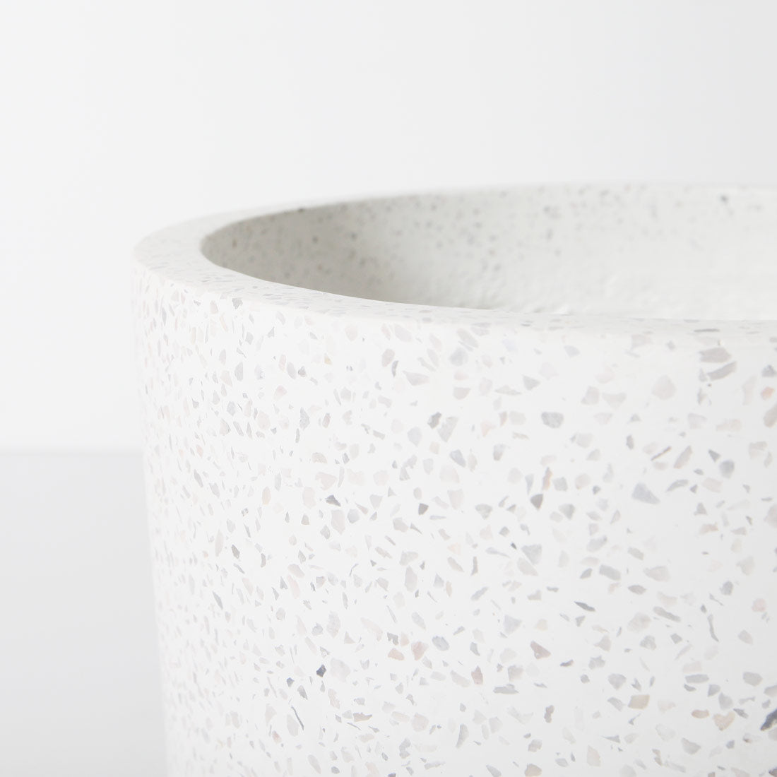 Santorini Plant Pot - White Terrazzo