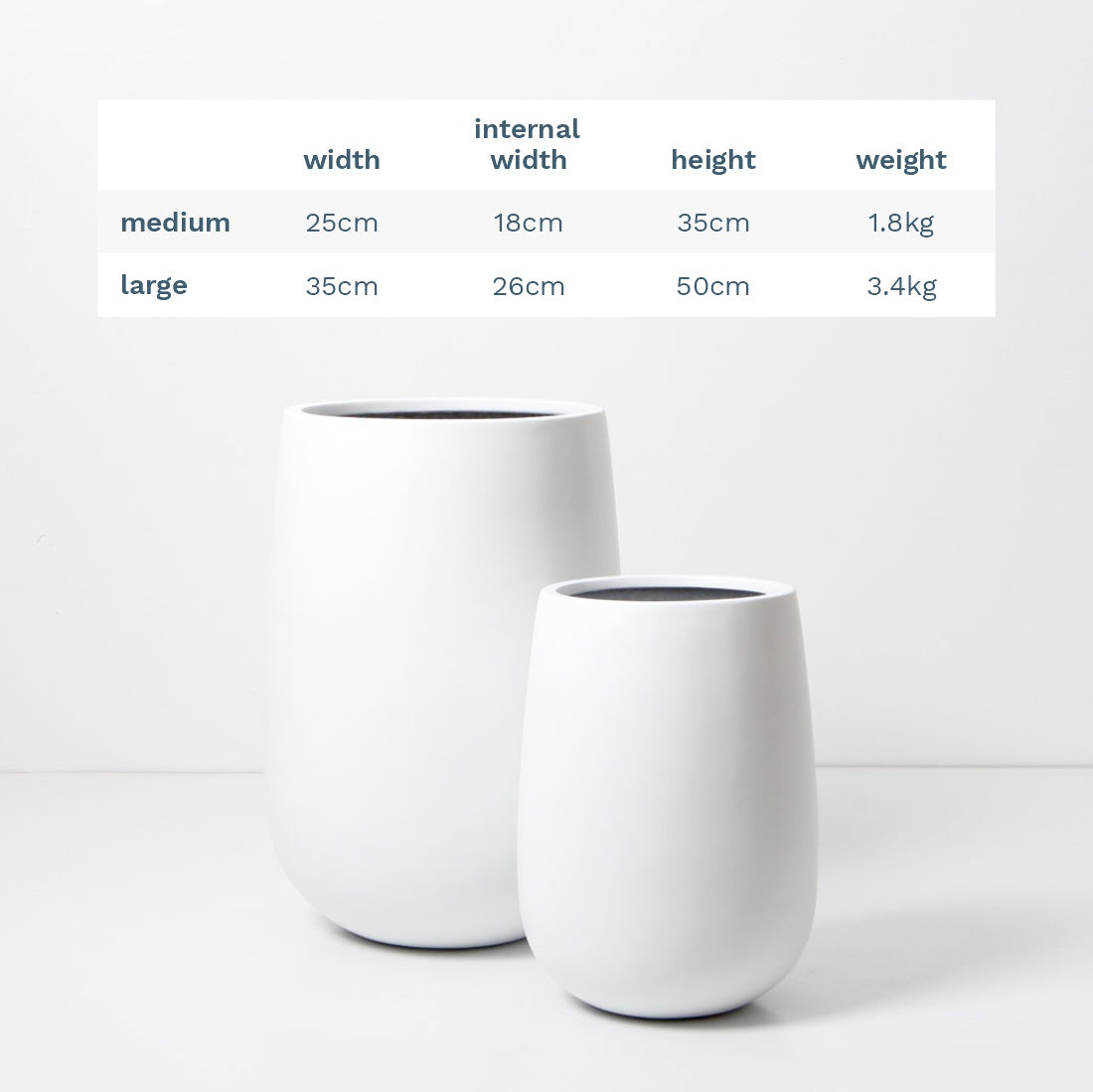 Malibu Tall Plant Pot - White