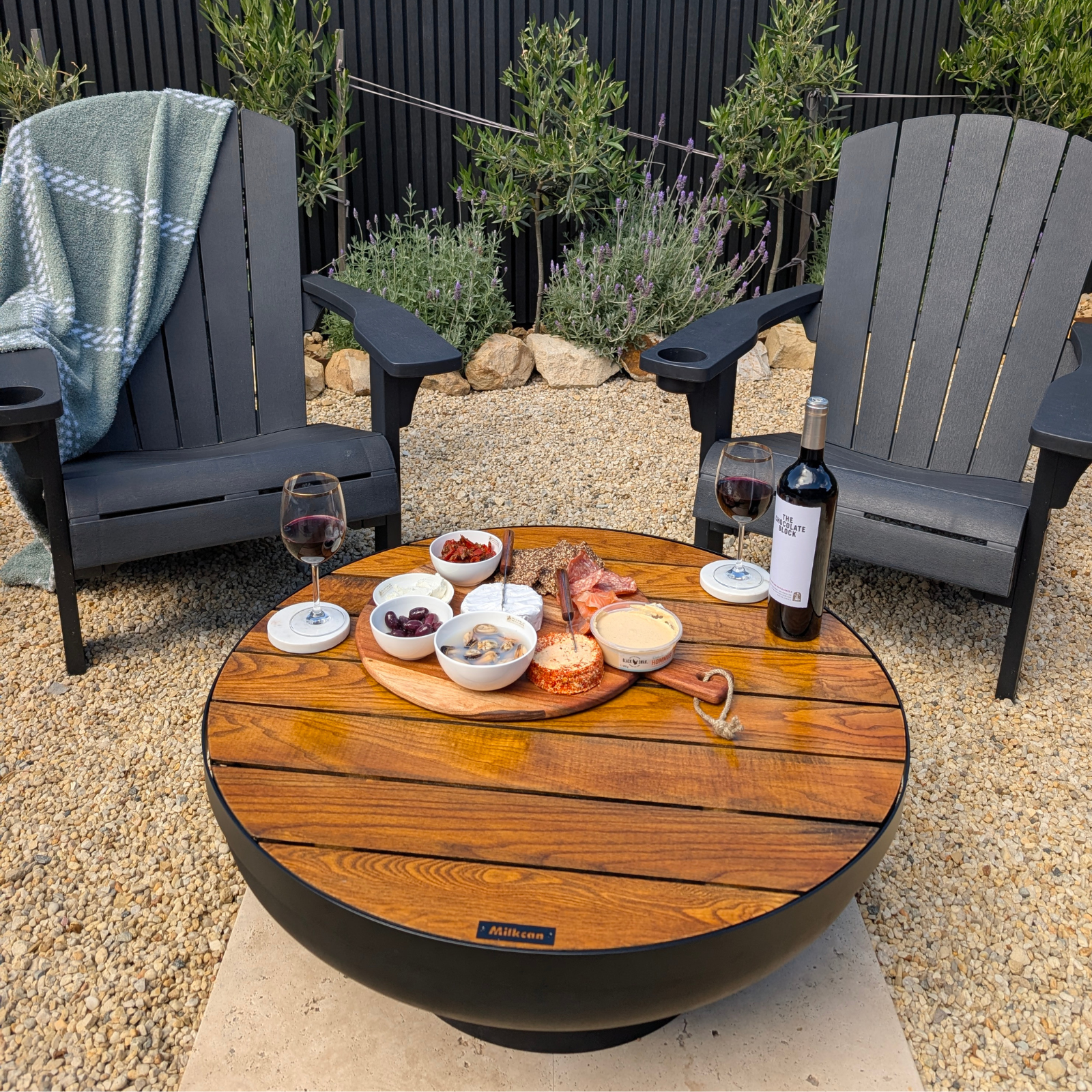 Fire Pit Timber Table 80