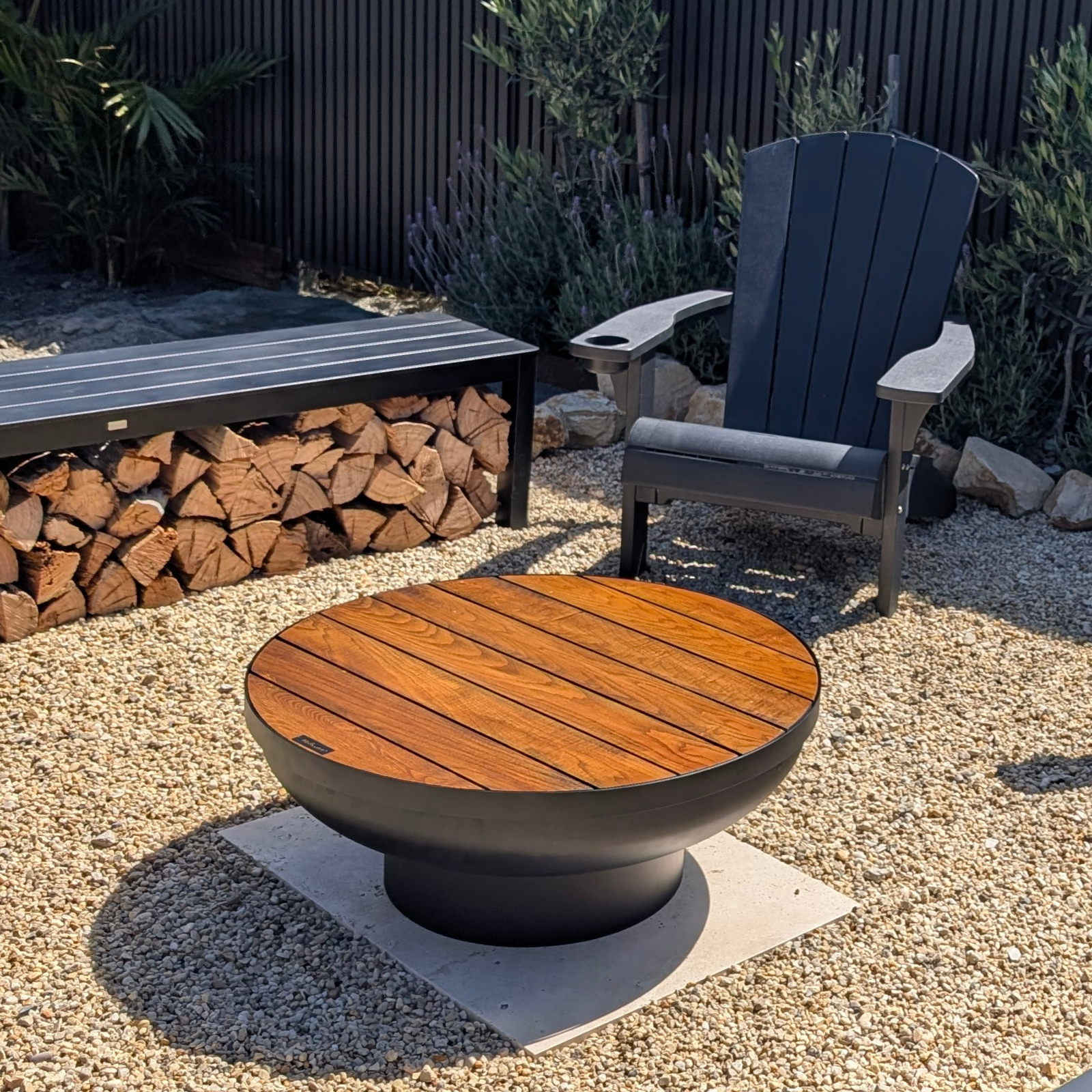 Fire Pit Timber Table 80