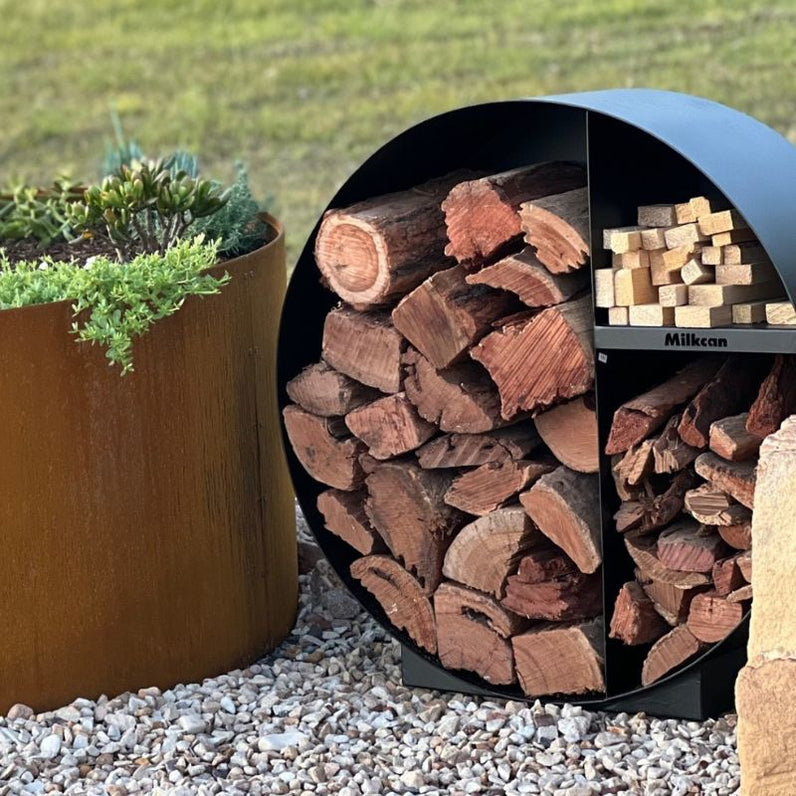 Round Firewood Storage - Black