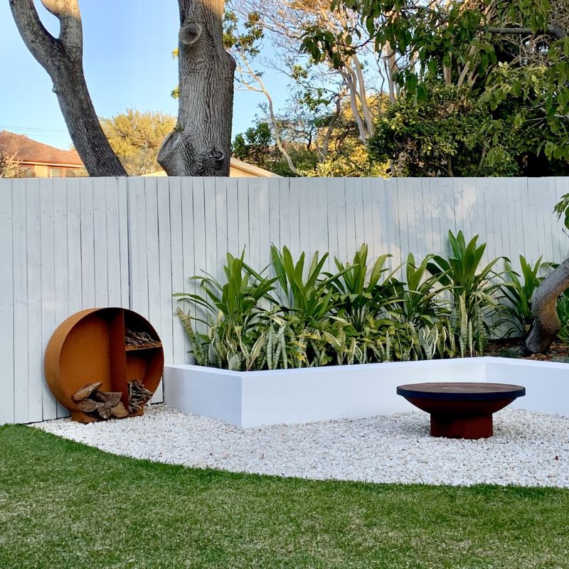 Round Firewood Storage - Rust