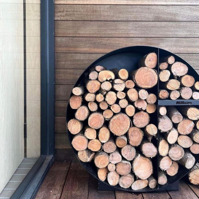 Round Firewood Storage - Black
