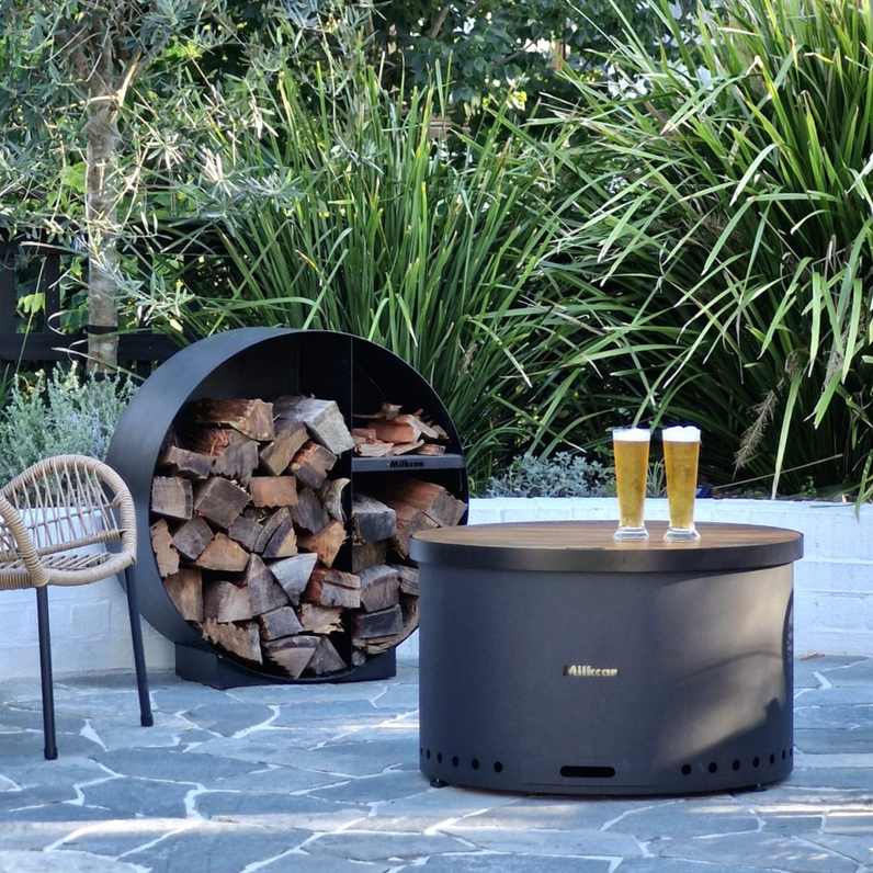 Round Firewood Storage - Black