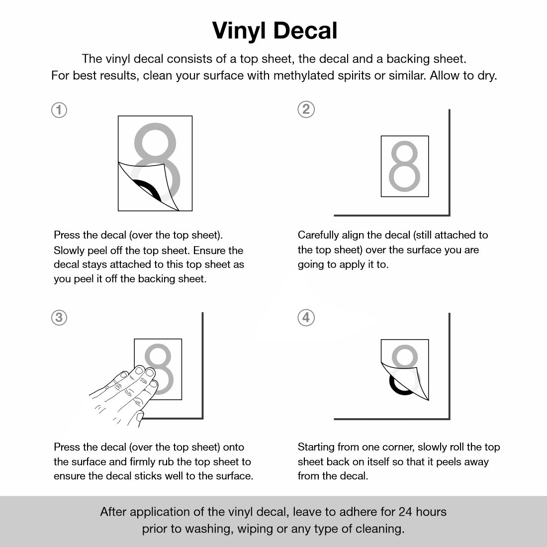 Decal Sticker House Numbers 150mm - Black