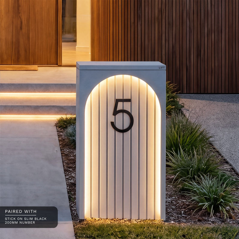 Cove Solar - White Parcel Pillar Letterbox