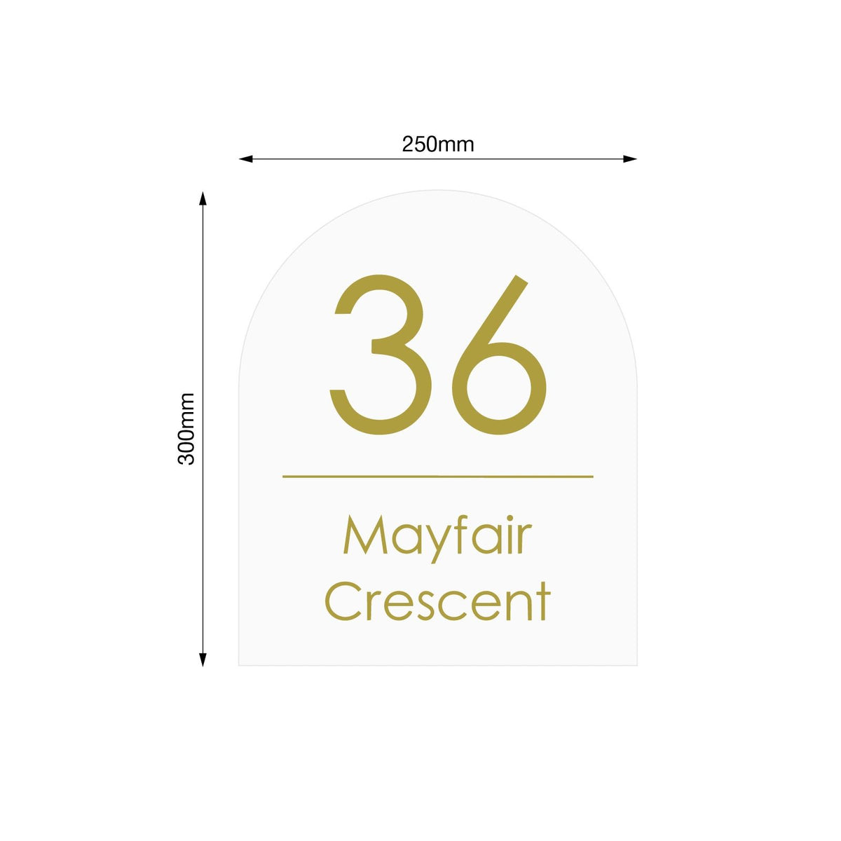 White Custom House Sign Arch - Gold Decal