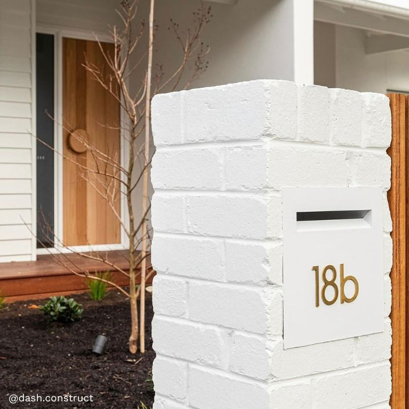 Stick on Slim House Numbers 75mm - Gold